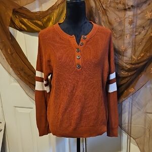 American Eagle Rust Button-Up Sweater